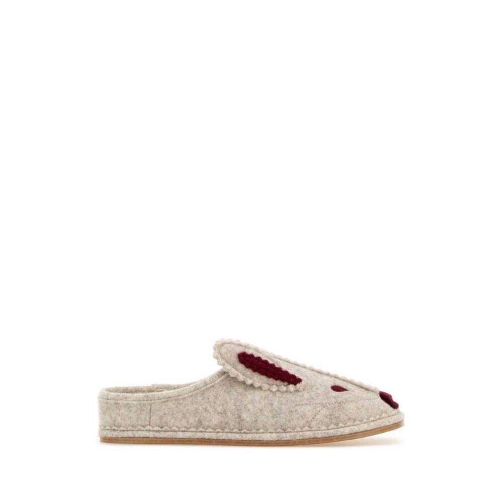 Bode Men Grey Fabric Rabbit Slippers